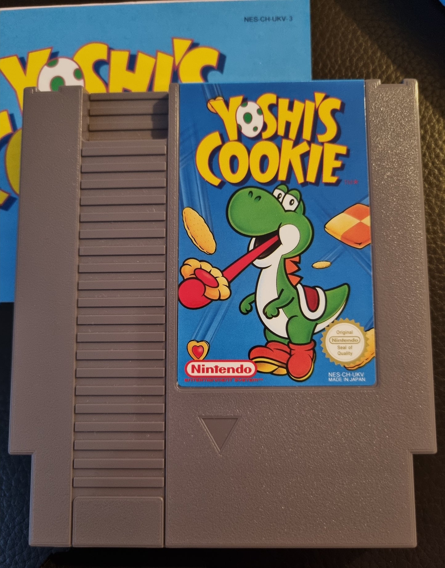 NES Yoshi's Cookie boxed with manual