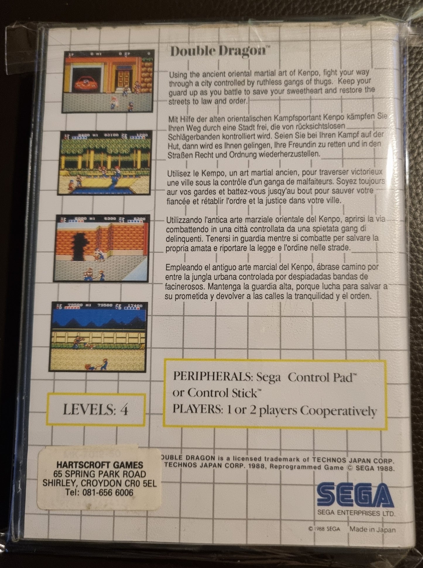 Sega Master System Double Dragon boxed with manual