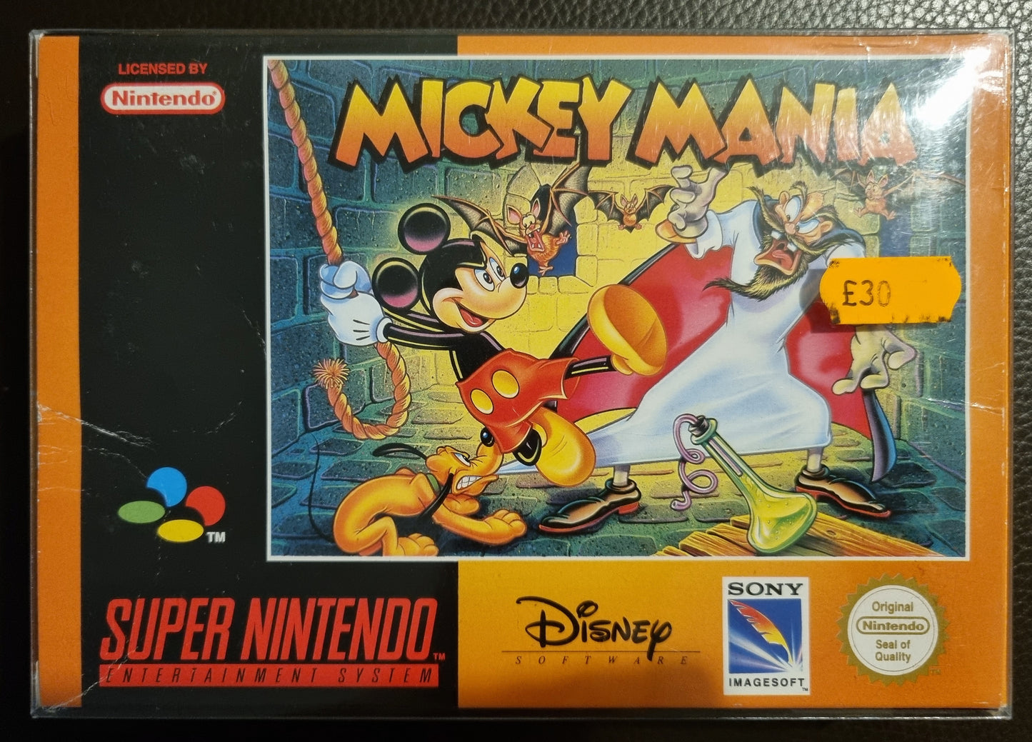 SNES Mickey Mania boxed with manual
