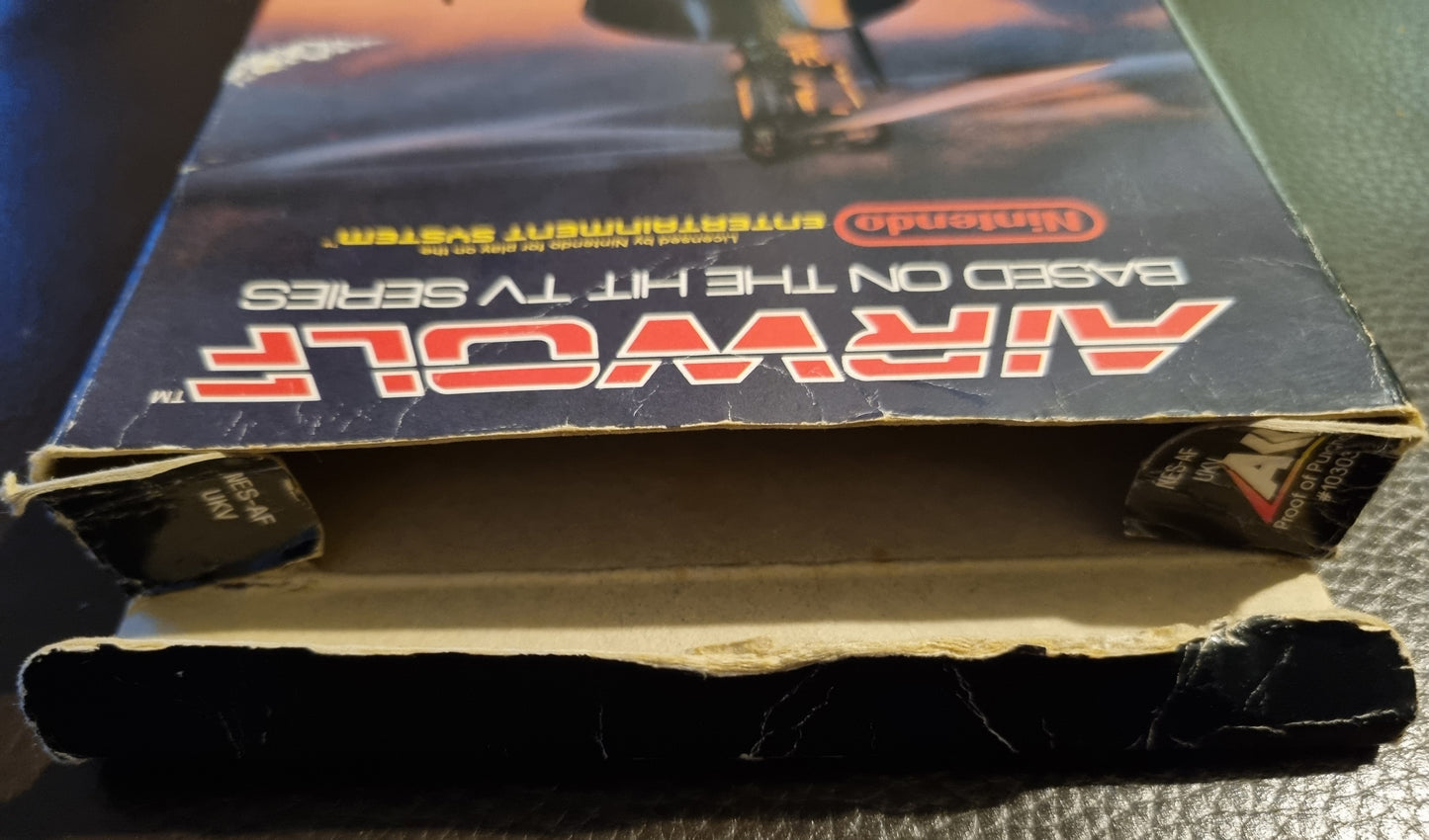 NES Airwolf boxed with manual (no poly block)