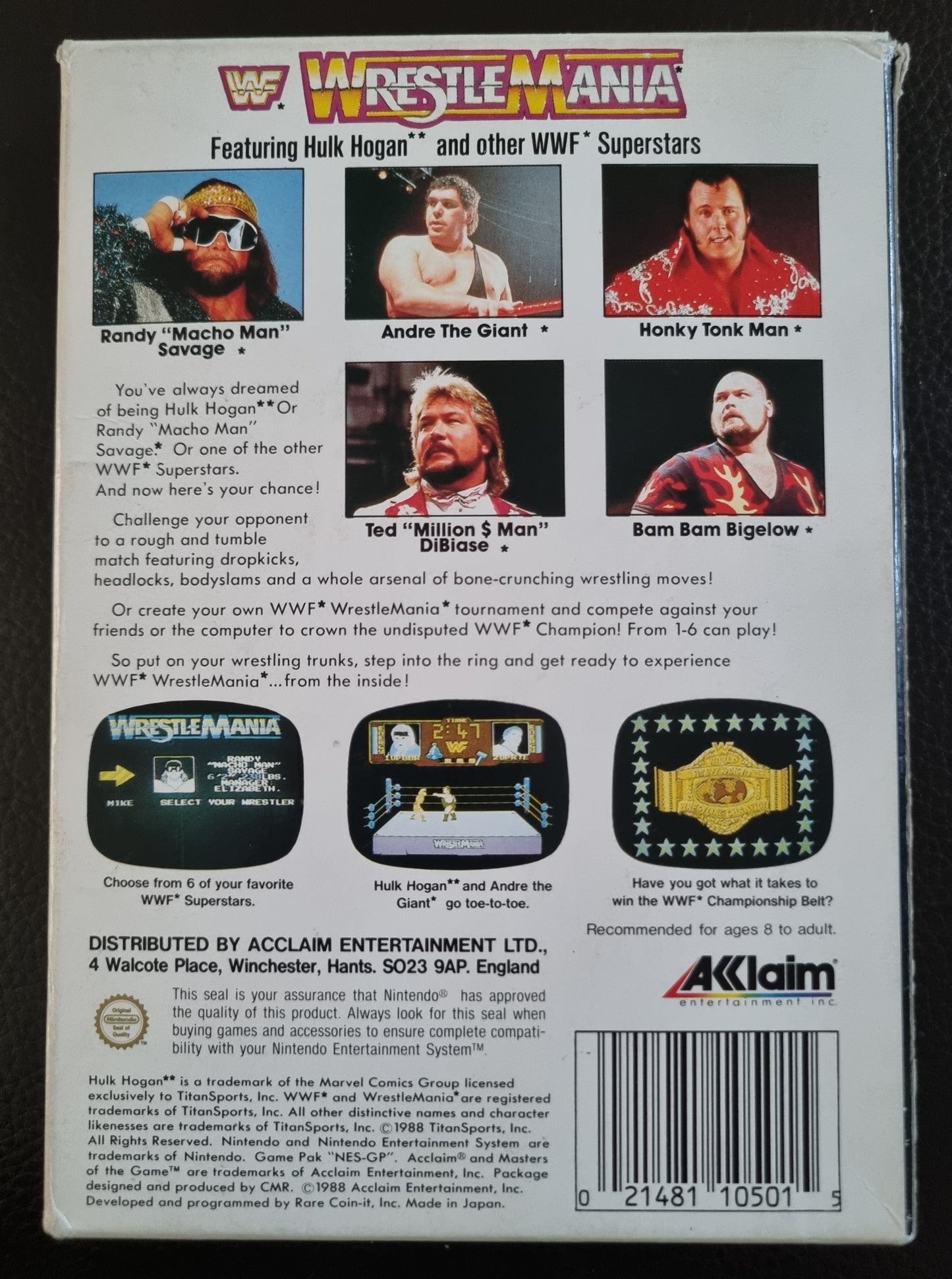 NES WWF Wrestlemania boxed complete