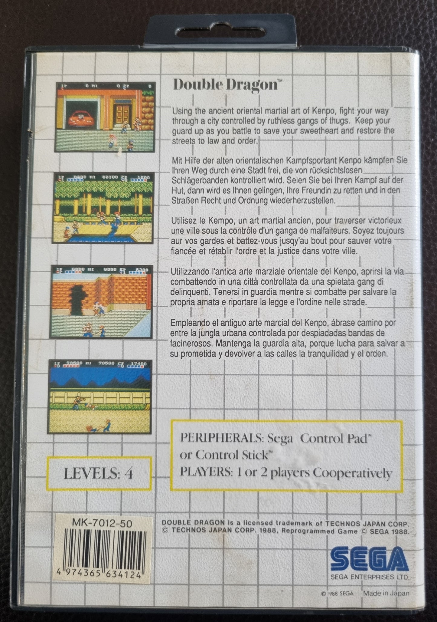 Sega Master System Double Dragon boxed with manual