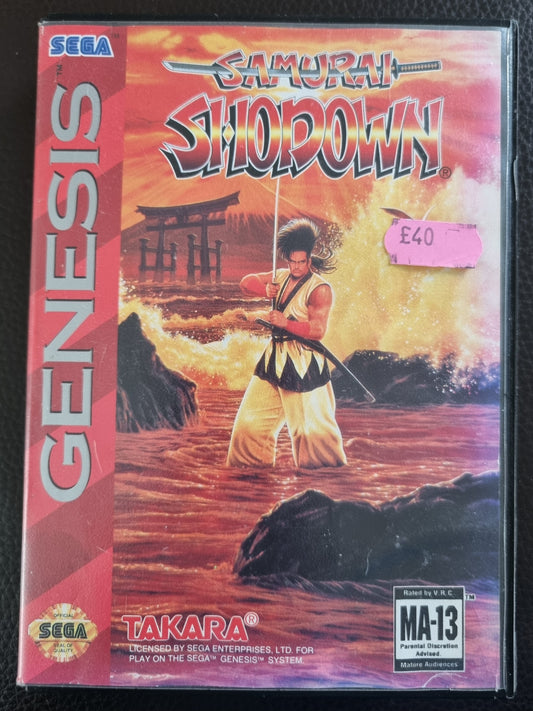 Sega Genesis Samurai Showdown boxed with manual - region locked NTSC