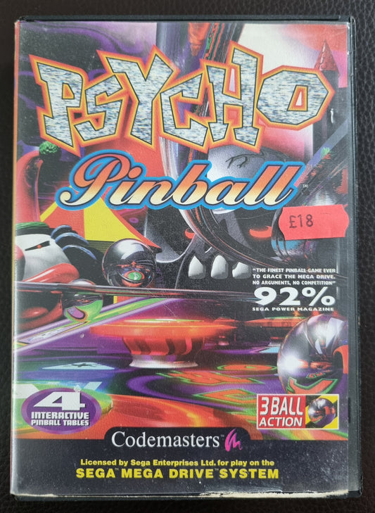 Sega Mega Drive Psycho Pinball boxed with manual