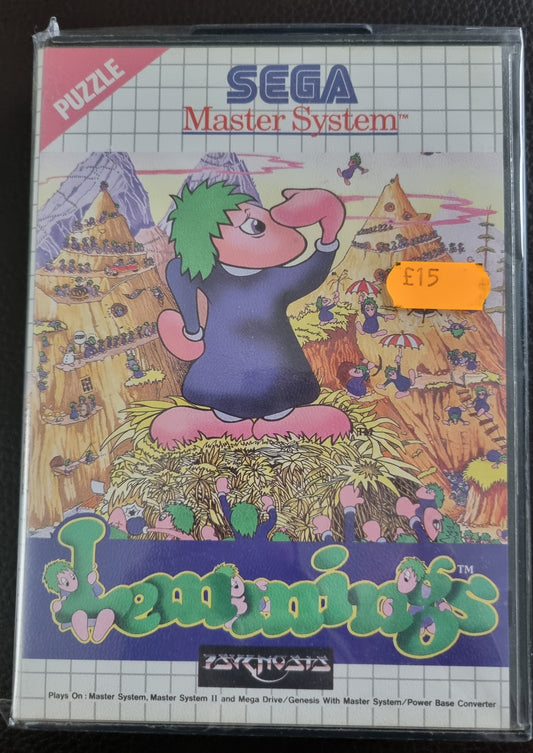 Sega Master System Lemmings boxed with manual