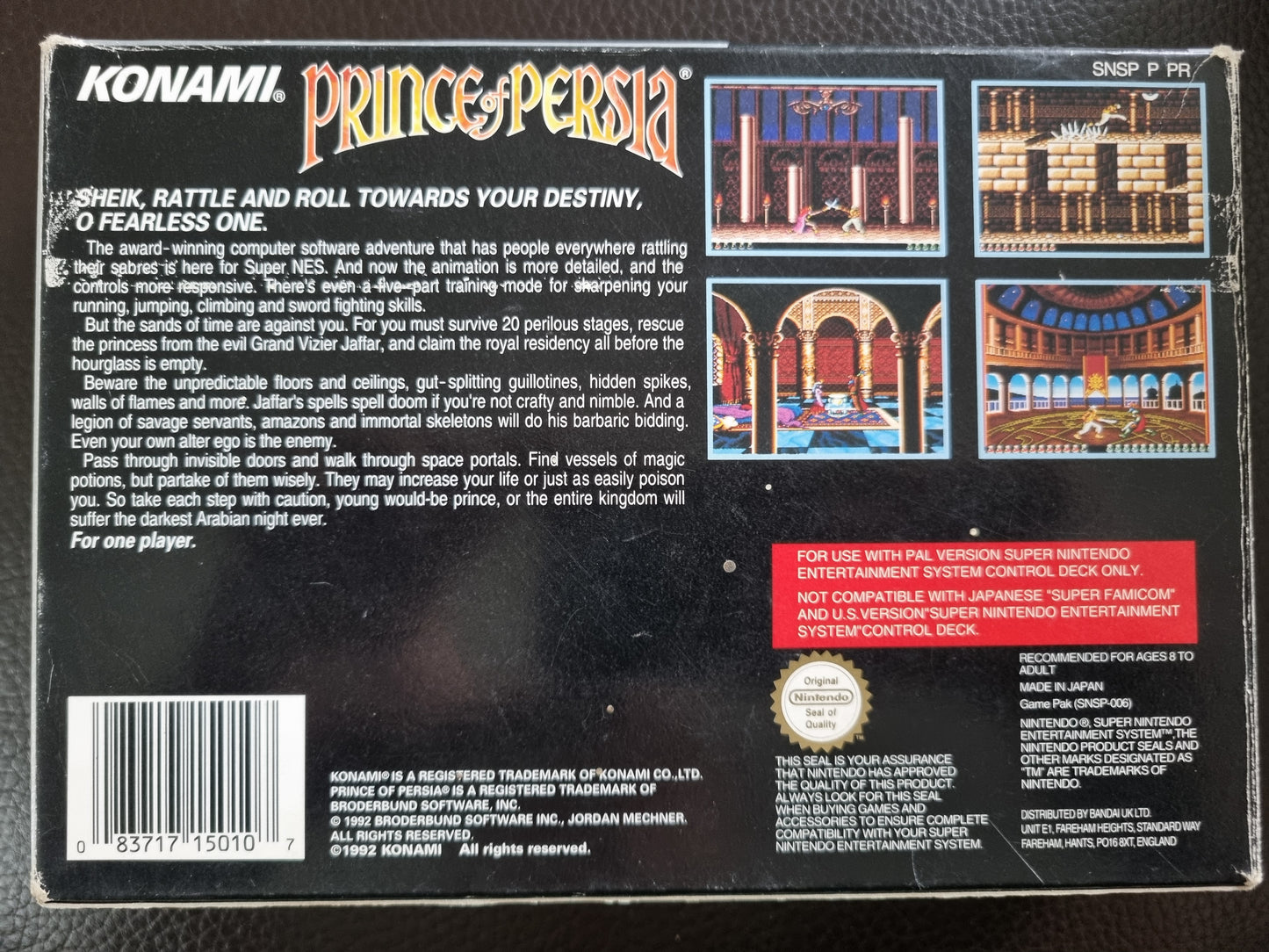 SNES Prince of Persia boxed with manual