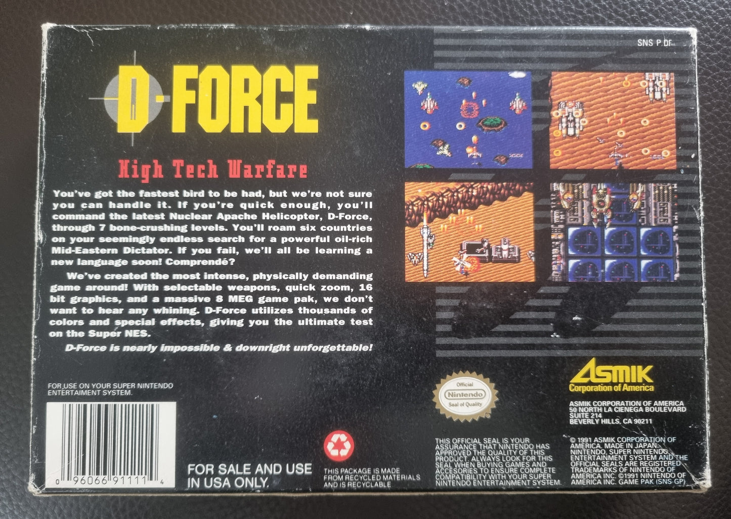 SNES D-Force boxed with manual NTSC