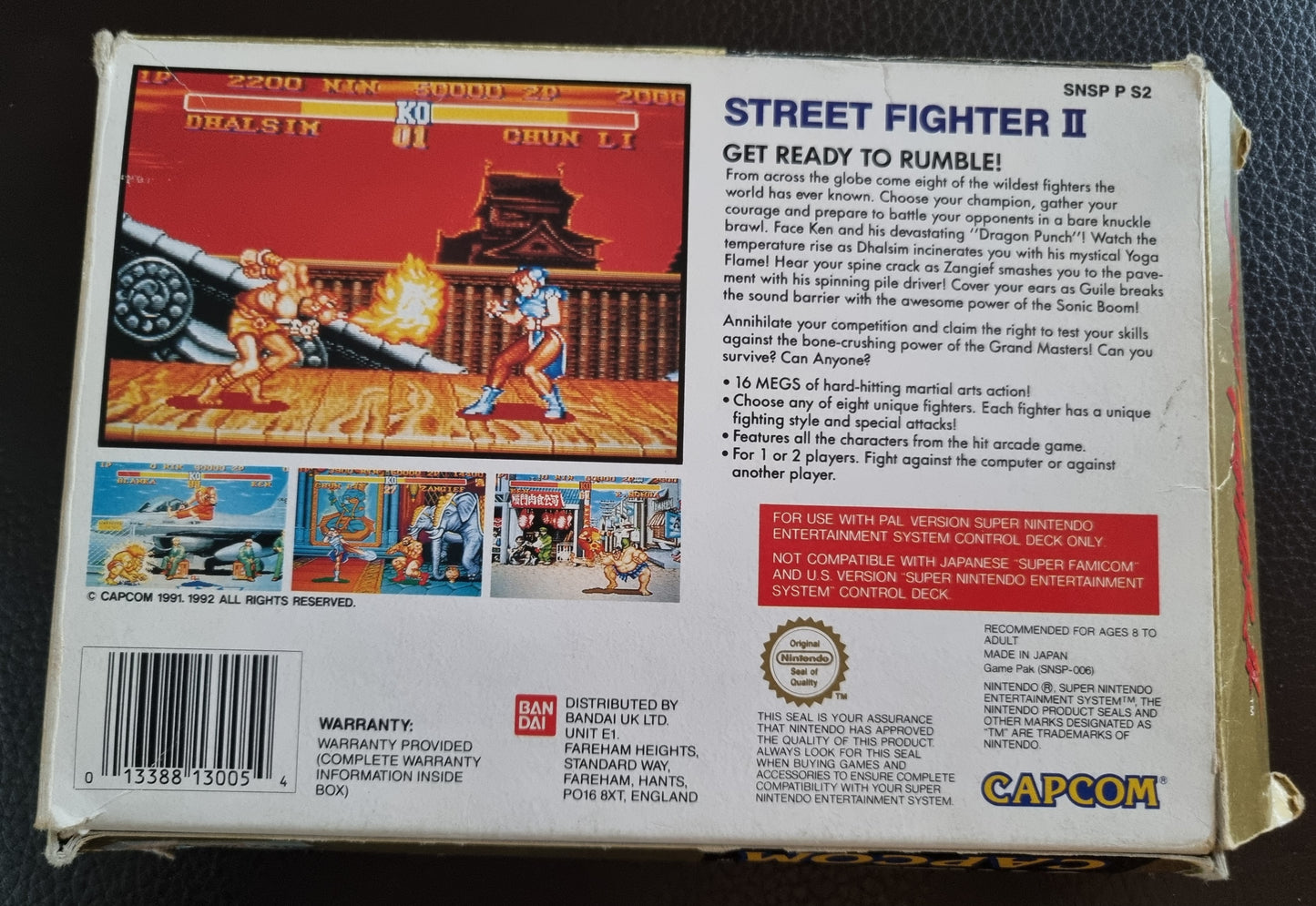 SNES Street Fighter II boxed with manual PAL/NTSC