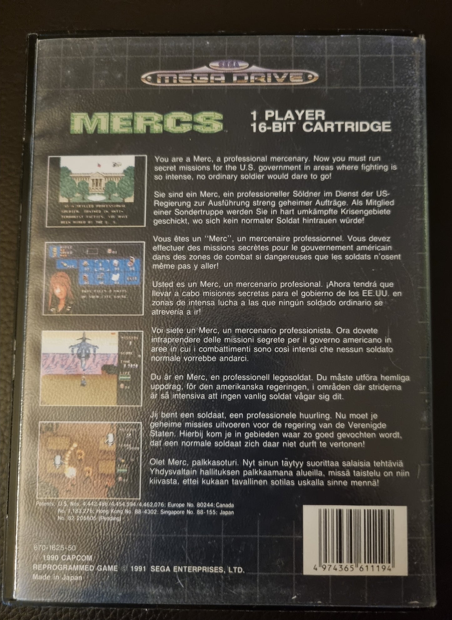 Sega Mega Drive Mercs boxed with manual