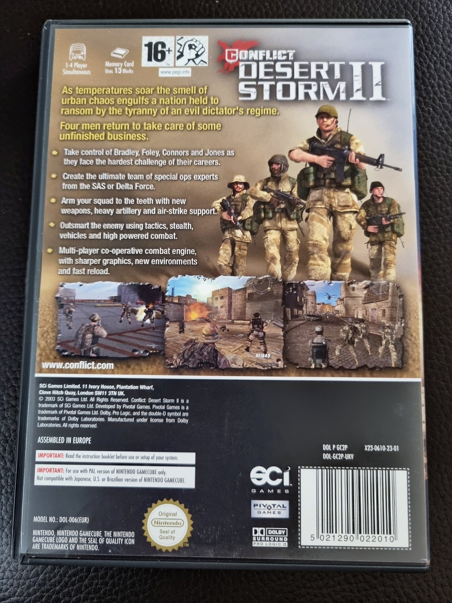 Nintendo GameCube Conflict Desert Storm II with manual