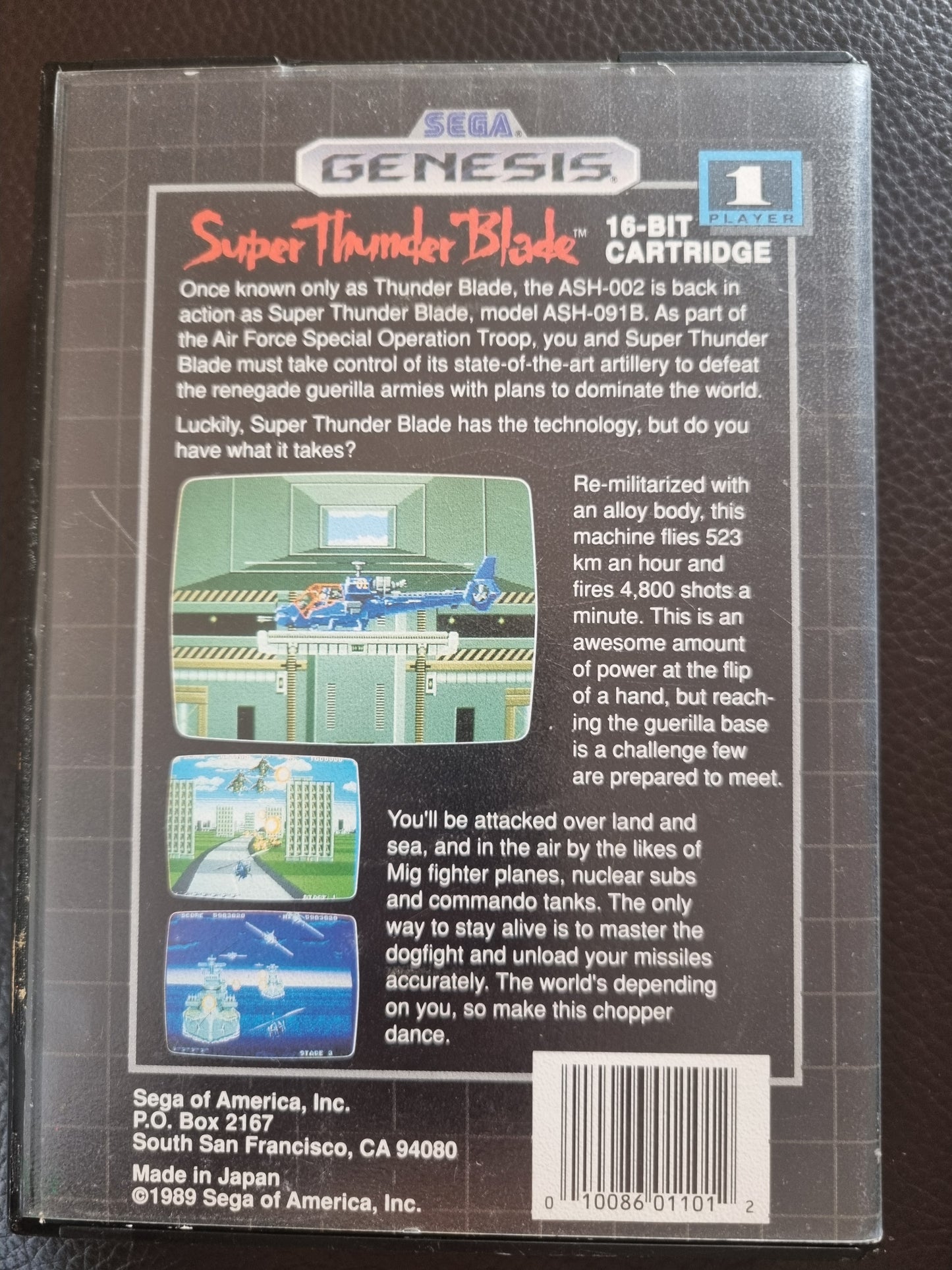 Sega Genesis Super Thunder Blade boxes with manual
