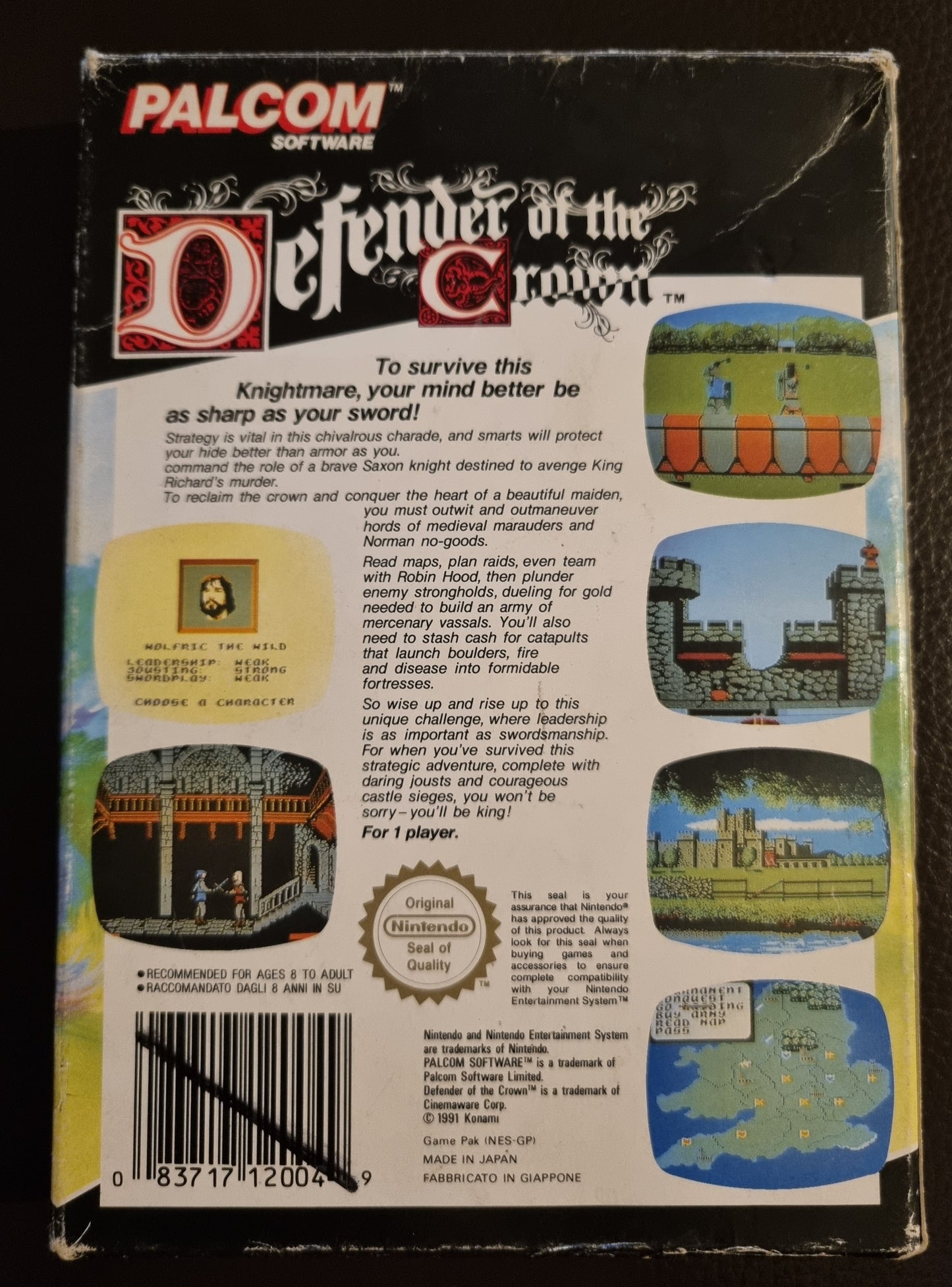 NES Defender of the Crown boxed with manual