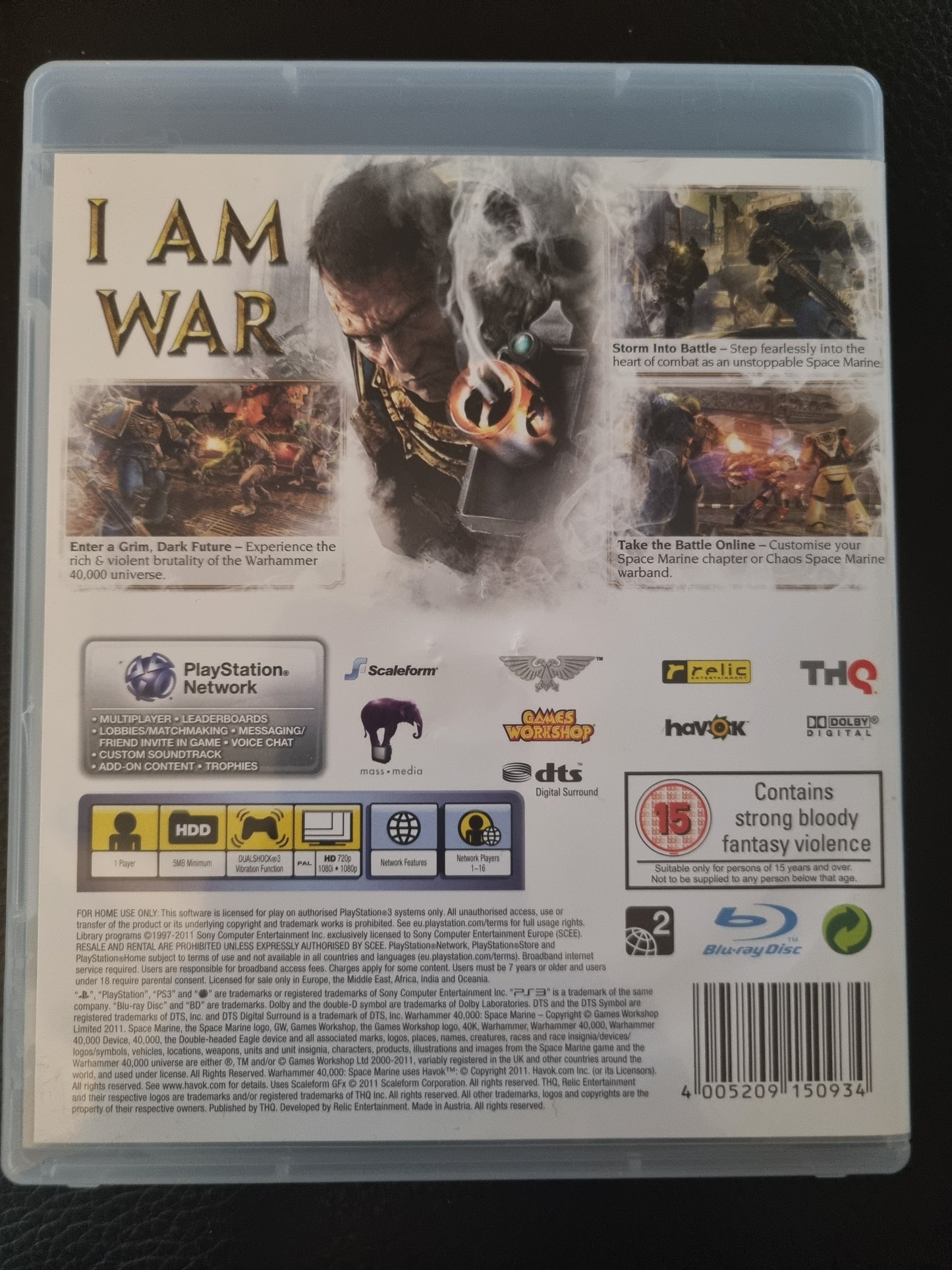 PS3 Space Marine boxed with manual