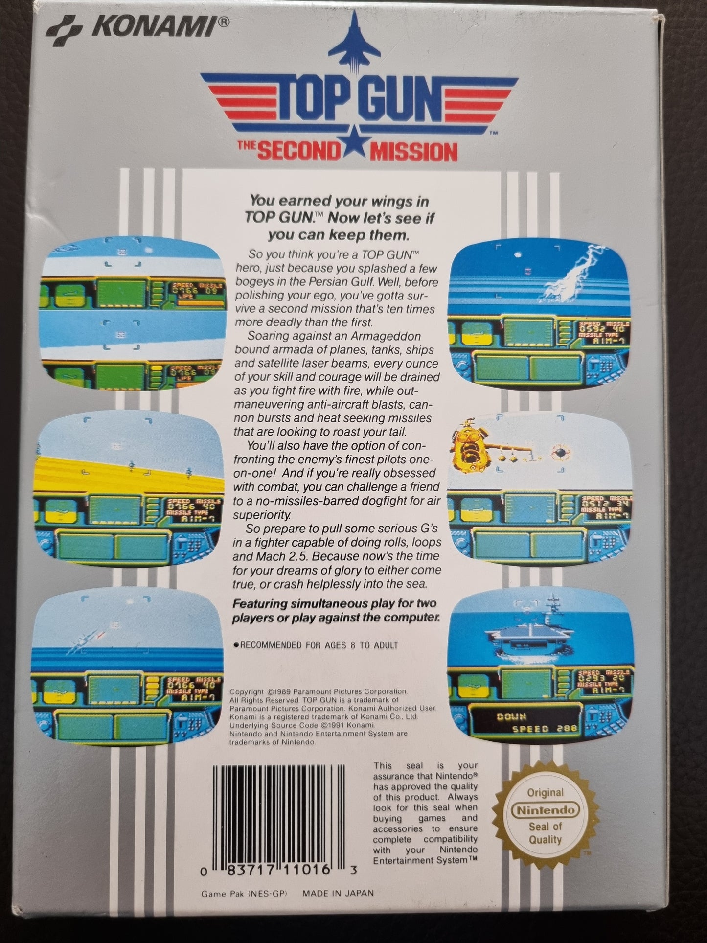 NES Top Gun The Second Mission boxed with manual