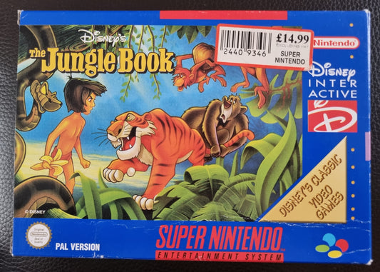 SNES The Jungle Book boxed with manual - rare blue box edition