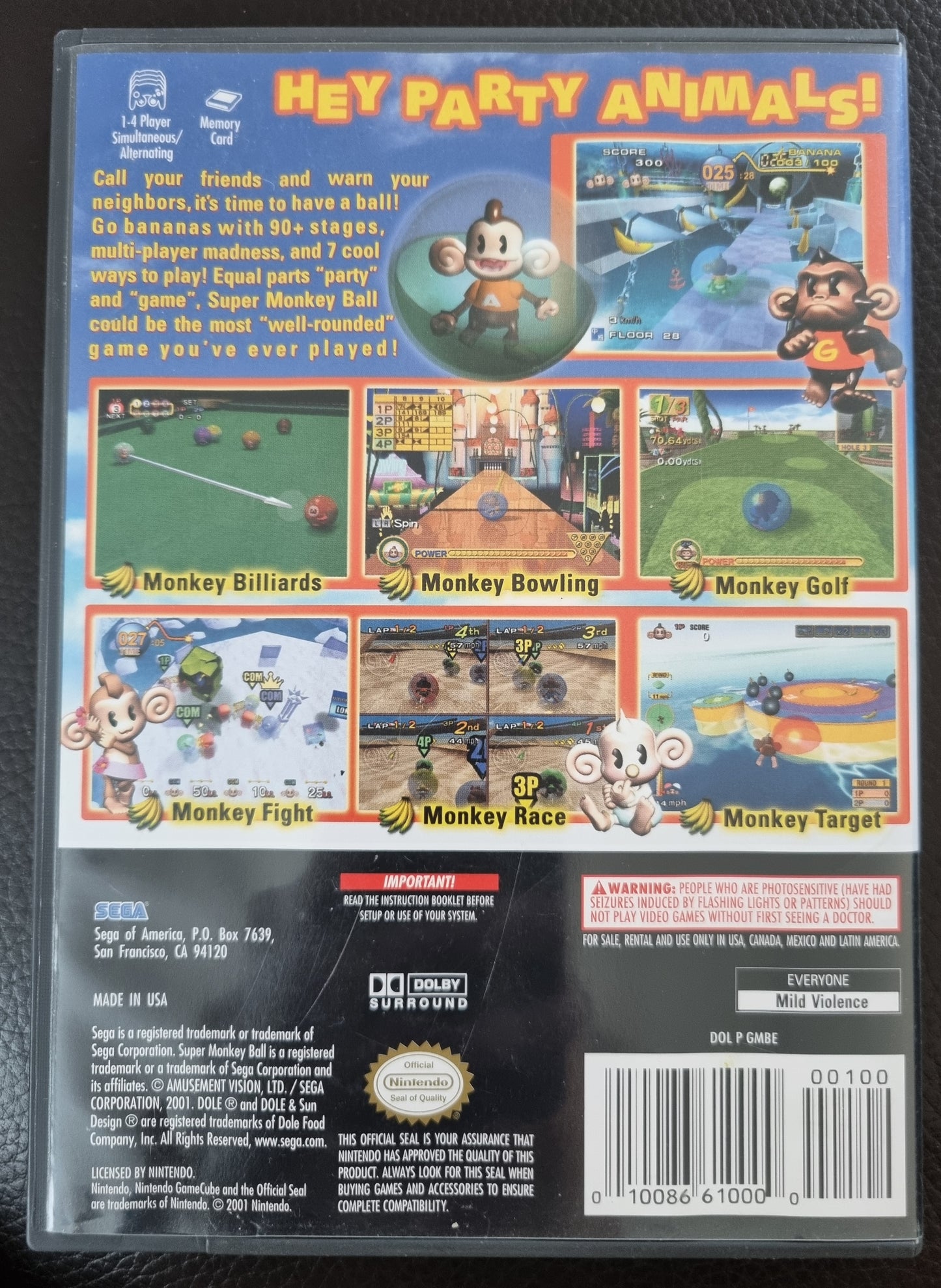 Nintendo GameCube Super Monkey Ball NTSC