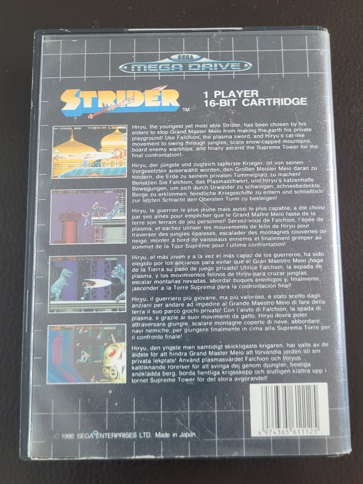 Sega Mega Drive Strider boxed with manual