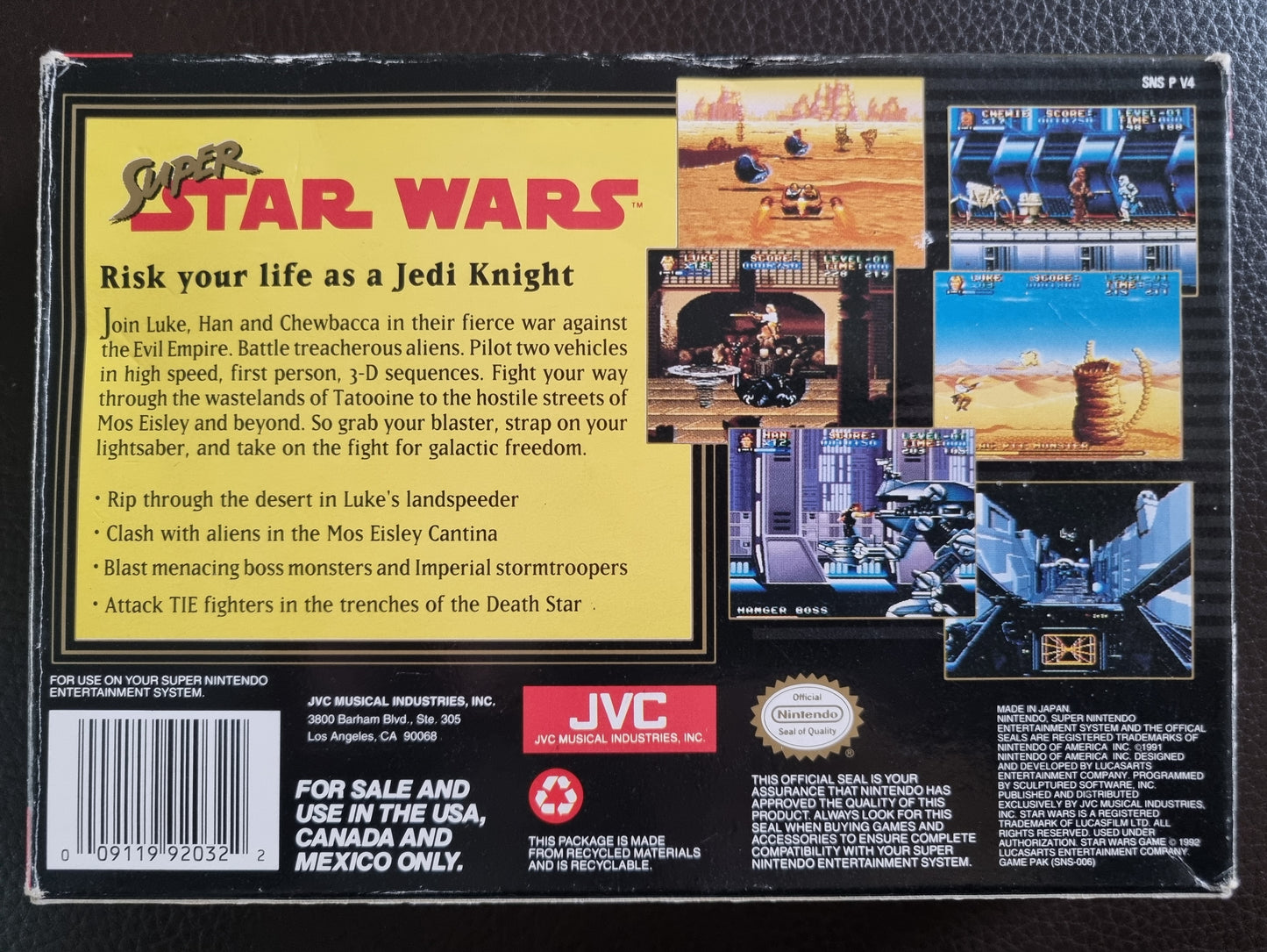 SNES Super Star Wars boxed with manual NTSC