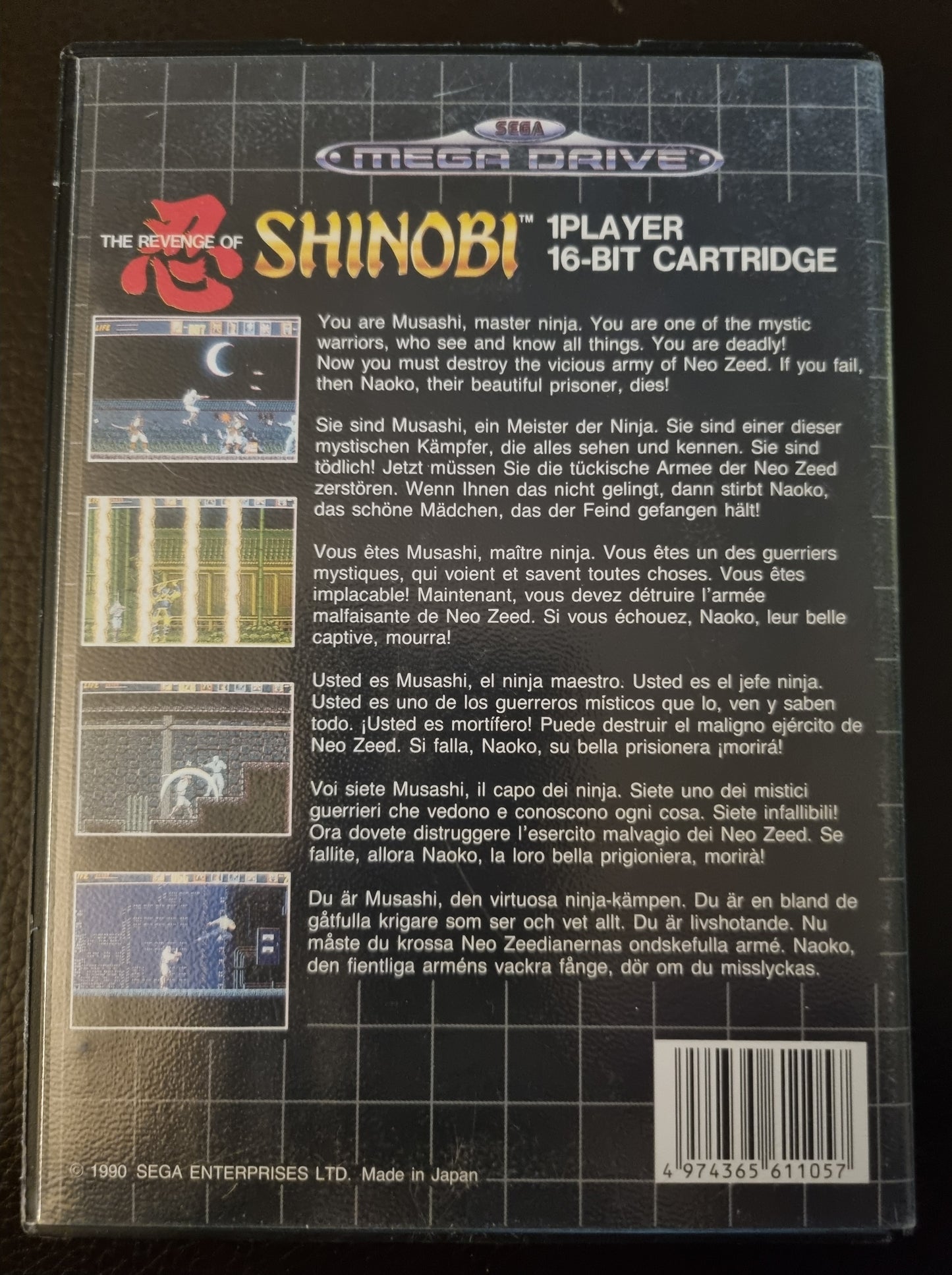 Sega Mega Drive The Revenge of Shinobi boxed with manual