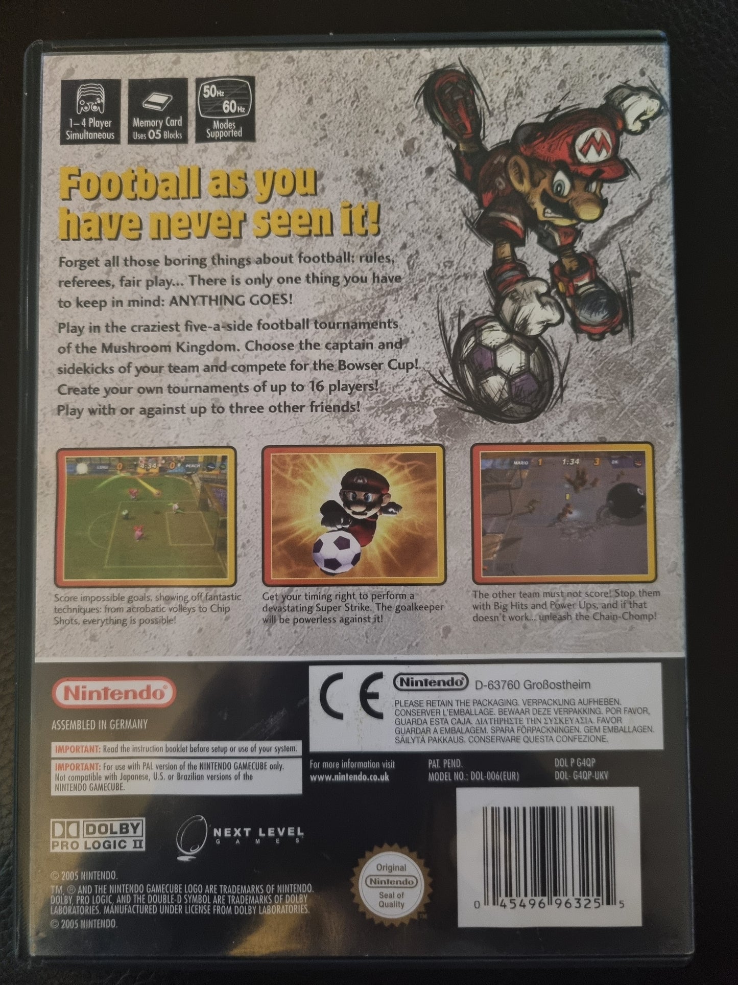 Nintendo Gamecube Mario Smash Football boxed with manual
