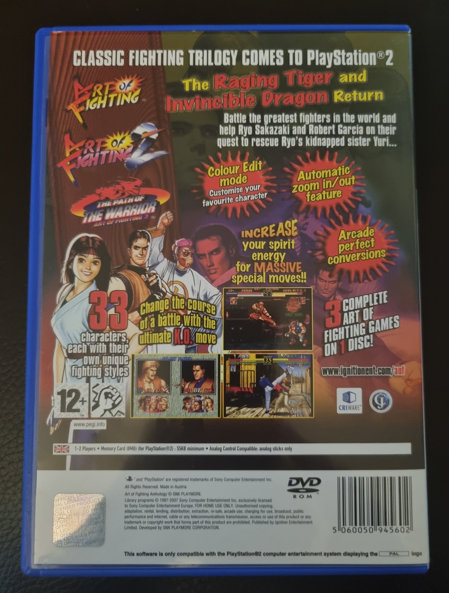 PS2 Art of Fighting Anthology boxed with manual