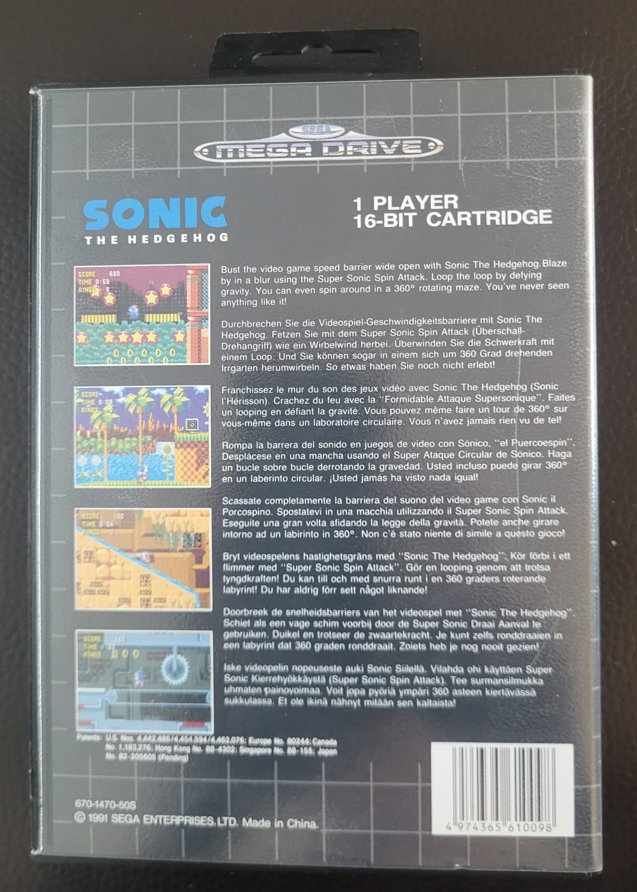Sega Mega Drive Sonic the Hedgehog boxed with manual