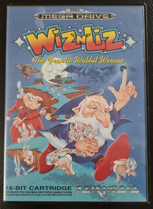 Sega Mega Drive Wiz 'n' Liz boxed with manual