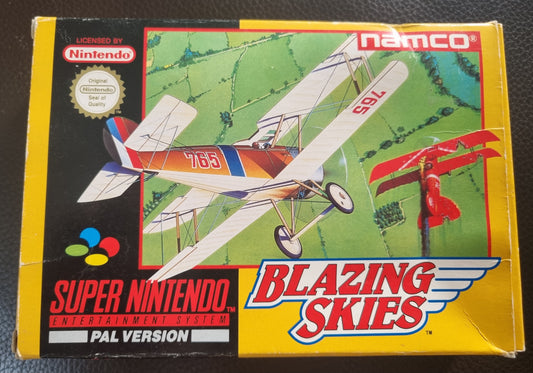 SNES Blazing Skies boxed with manual