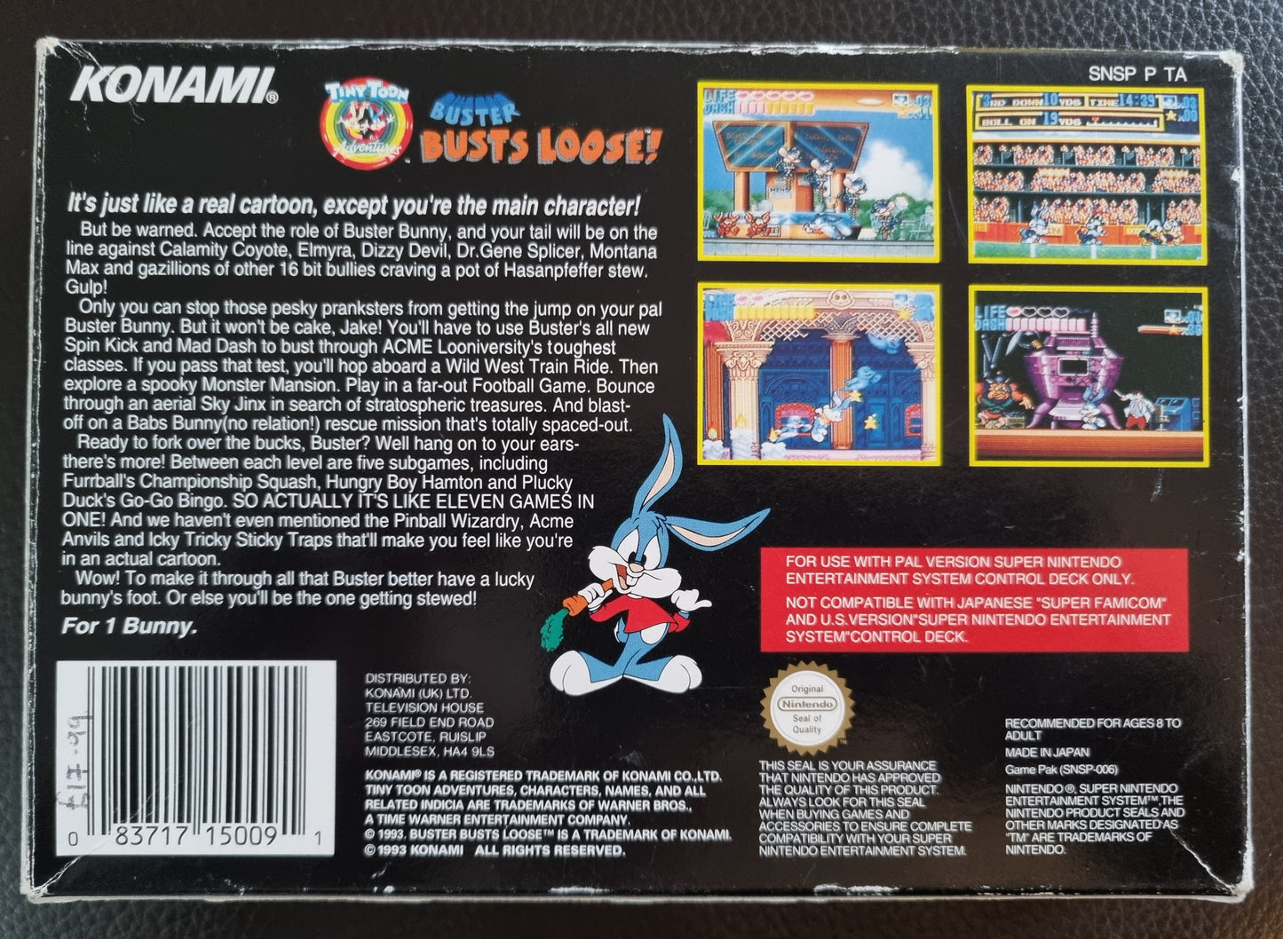 SNES Tiny Toon Adventures Buster Busts Loose! Boxed without manual