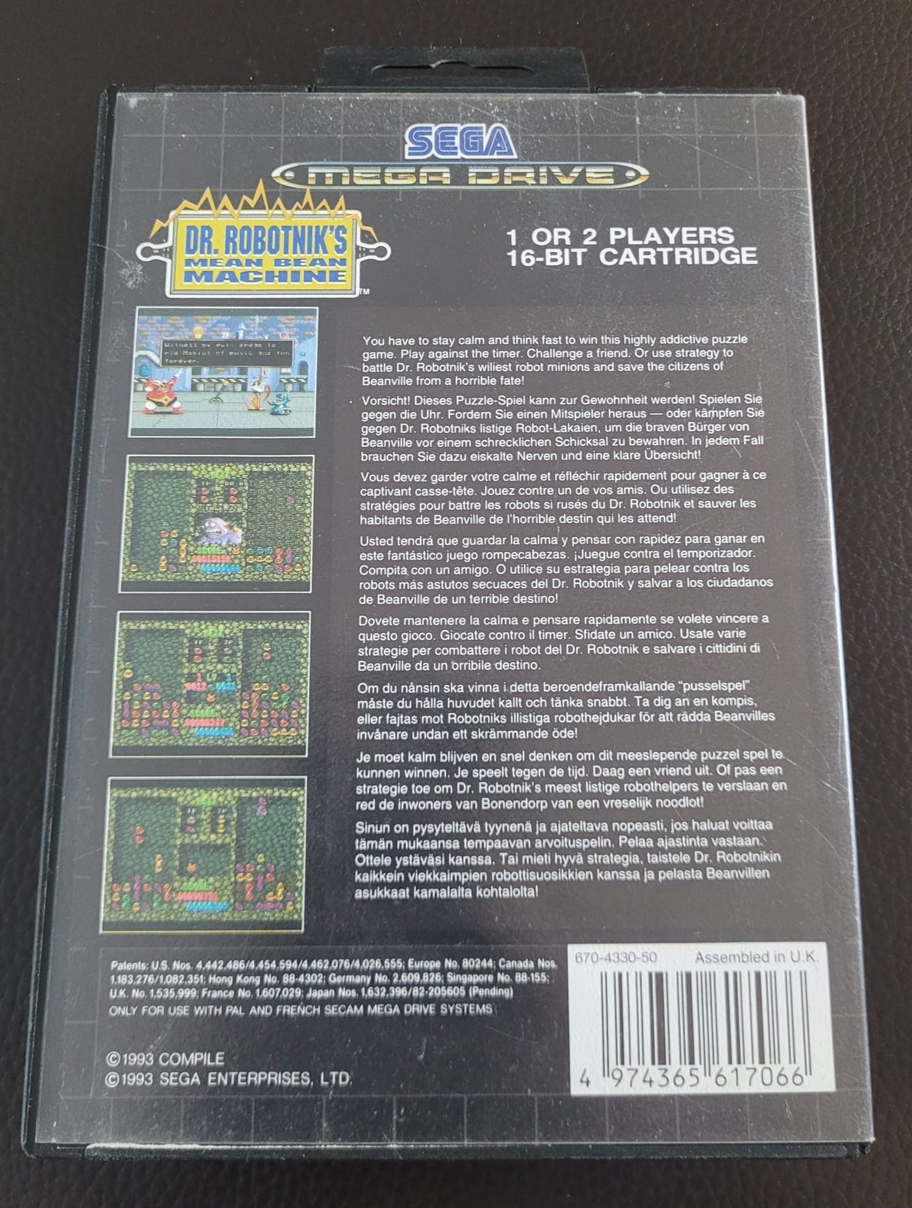 Sega Mega Drive Dr Robotnik's Mean Bean Machine boxed with manual