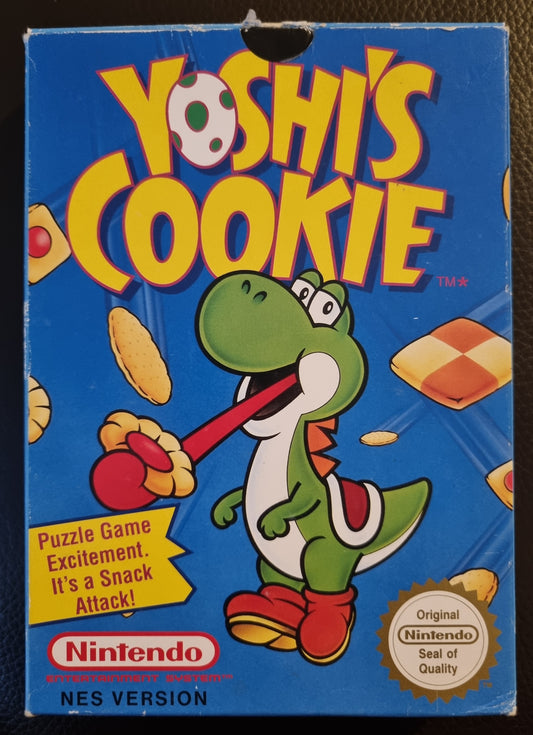 NES Yoshi's Cookie boxed with manual