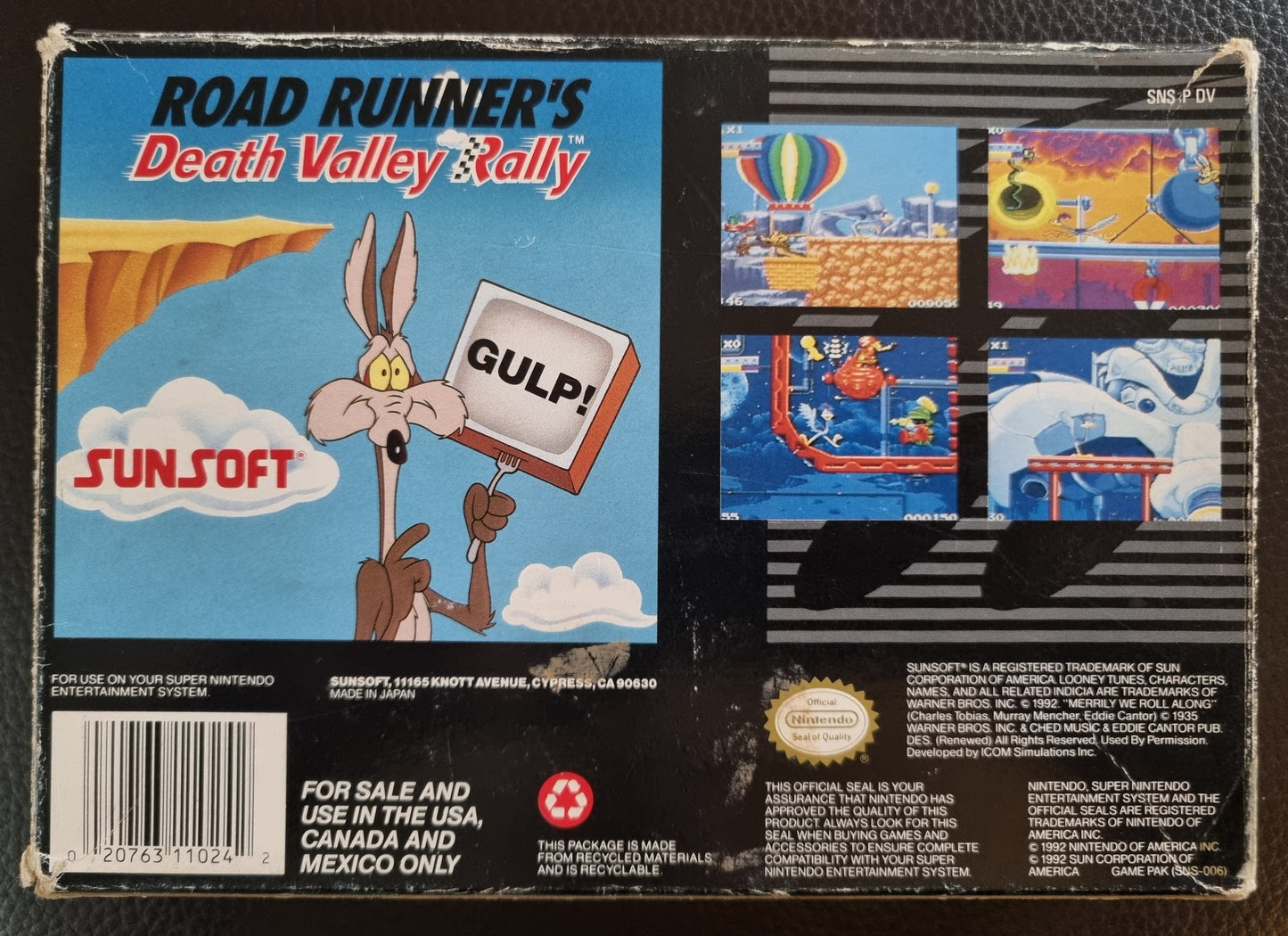 SNES Road Runner's Death Valley Rally boxed with manual NTSC