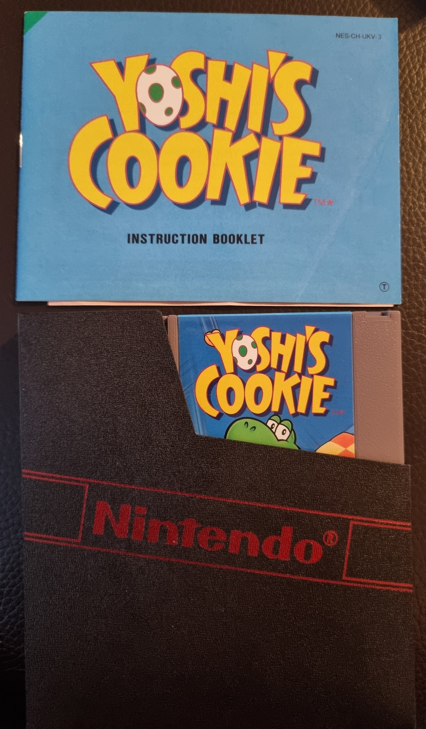 NES Yoshi's Cookie boxed with manual