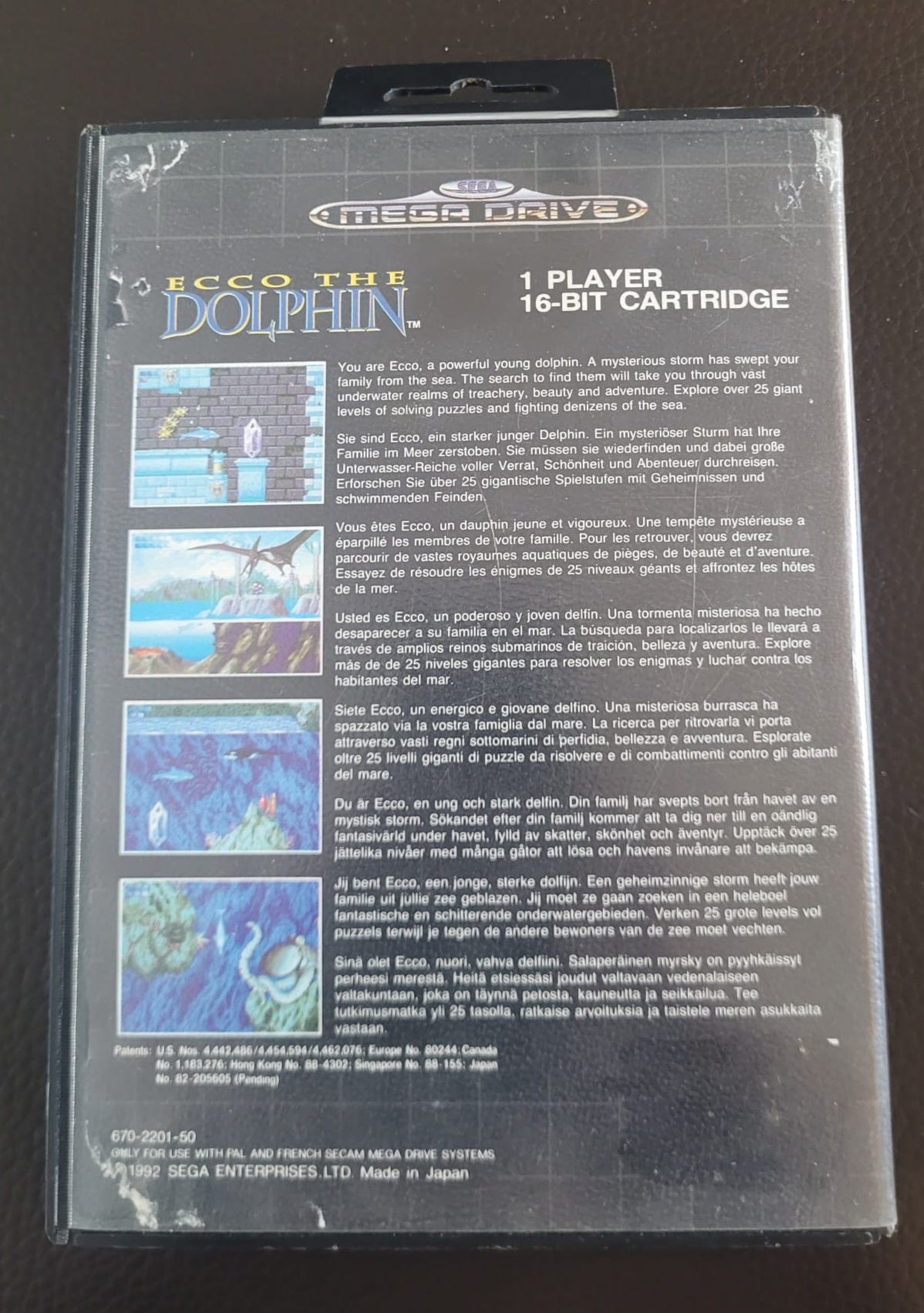 Sega Mega Drive Ecco the Dolphin boxed with manual