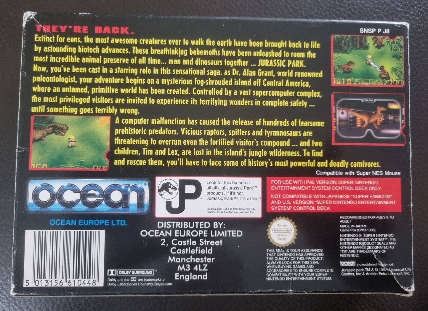 SNES Jurassic Park boxed with manual