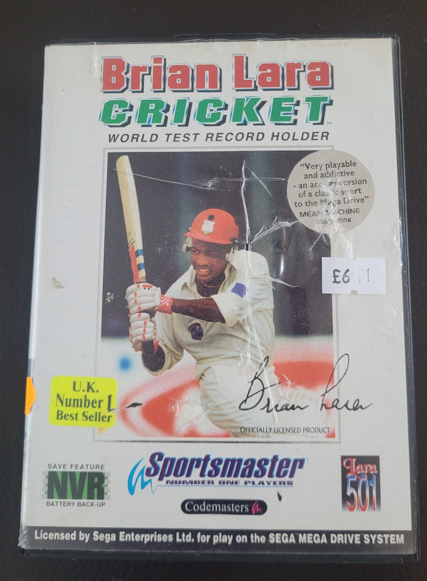 Sega Mega Drive Brian Lara Cricket boxed with manual