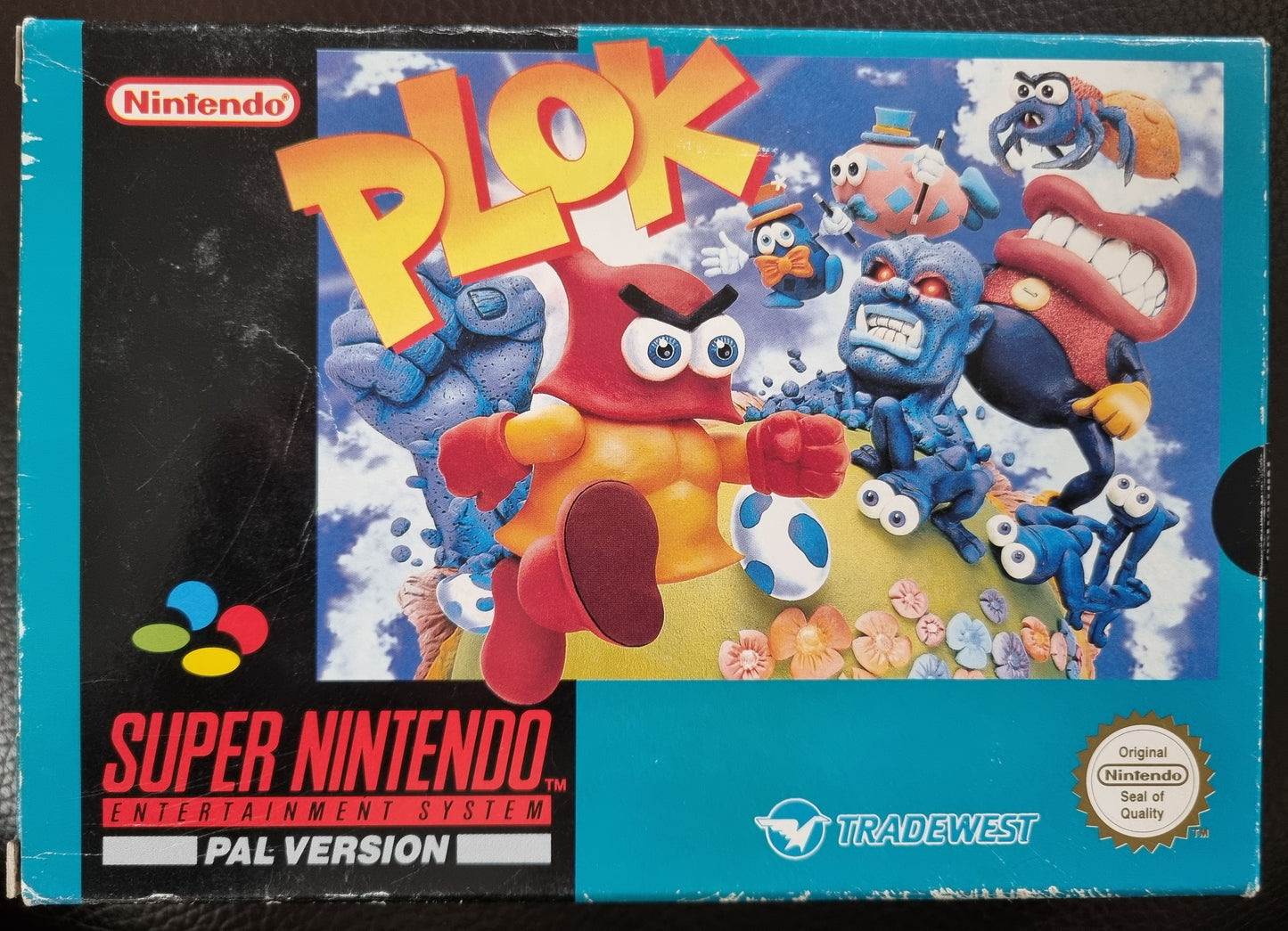 SNES Plok boxed with manual