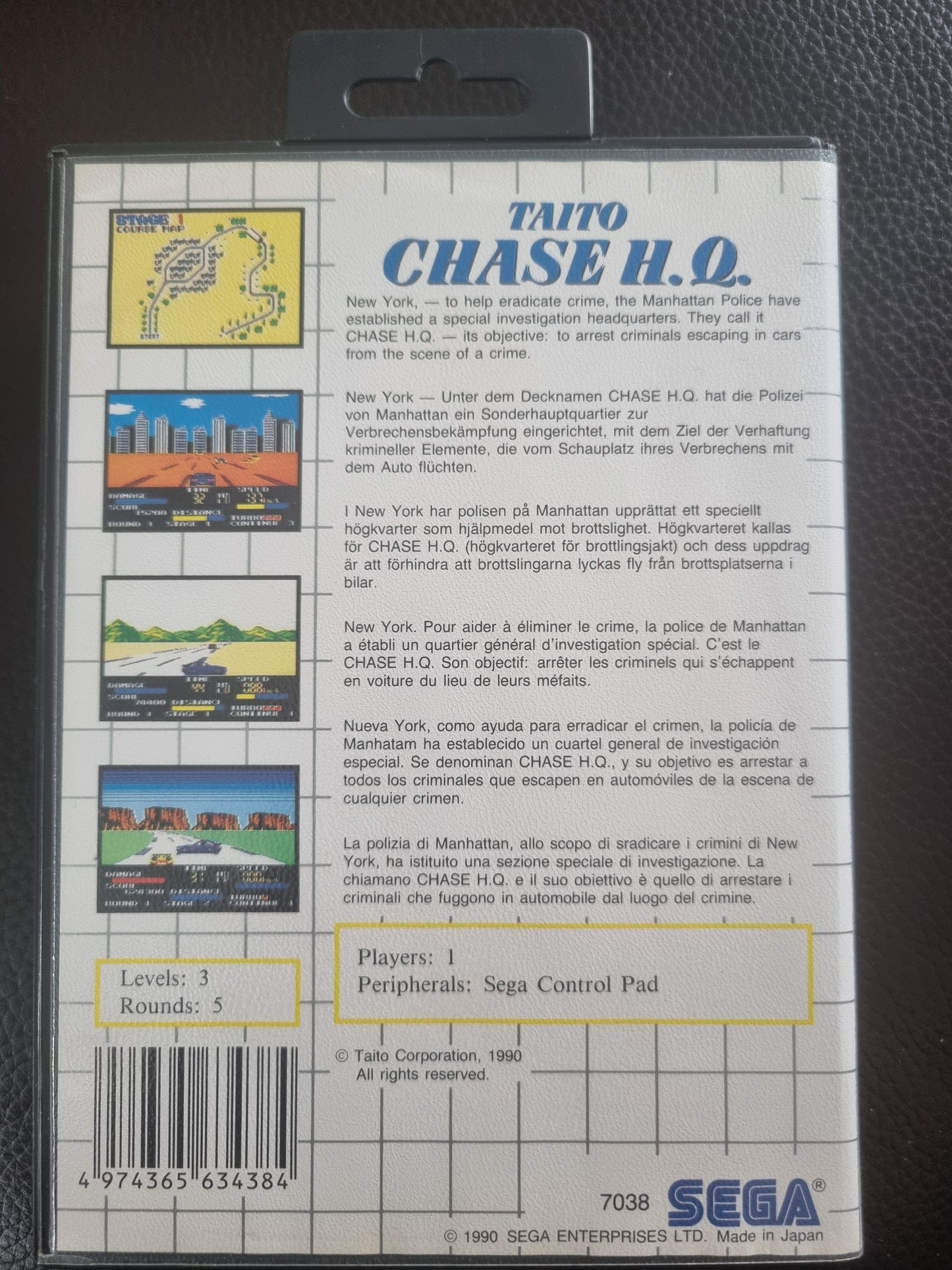 Sega Master System Chase H.Q boxed with manual