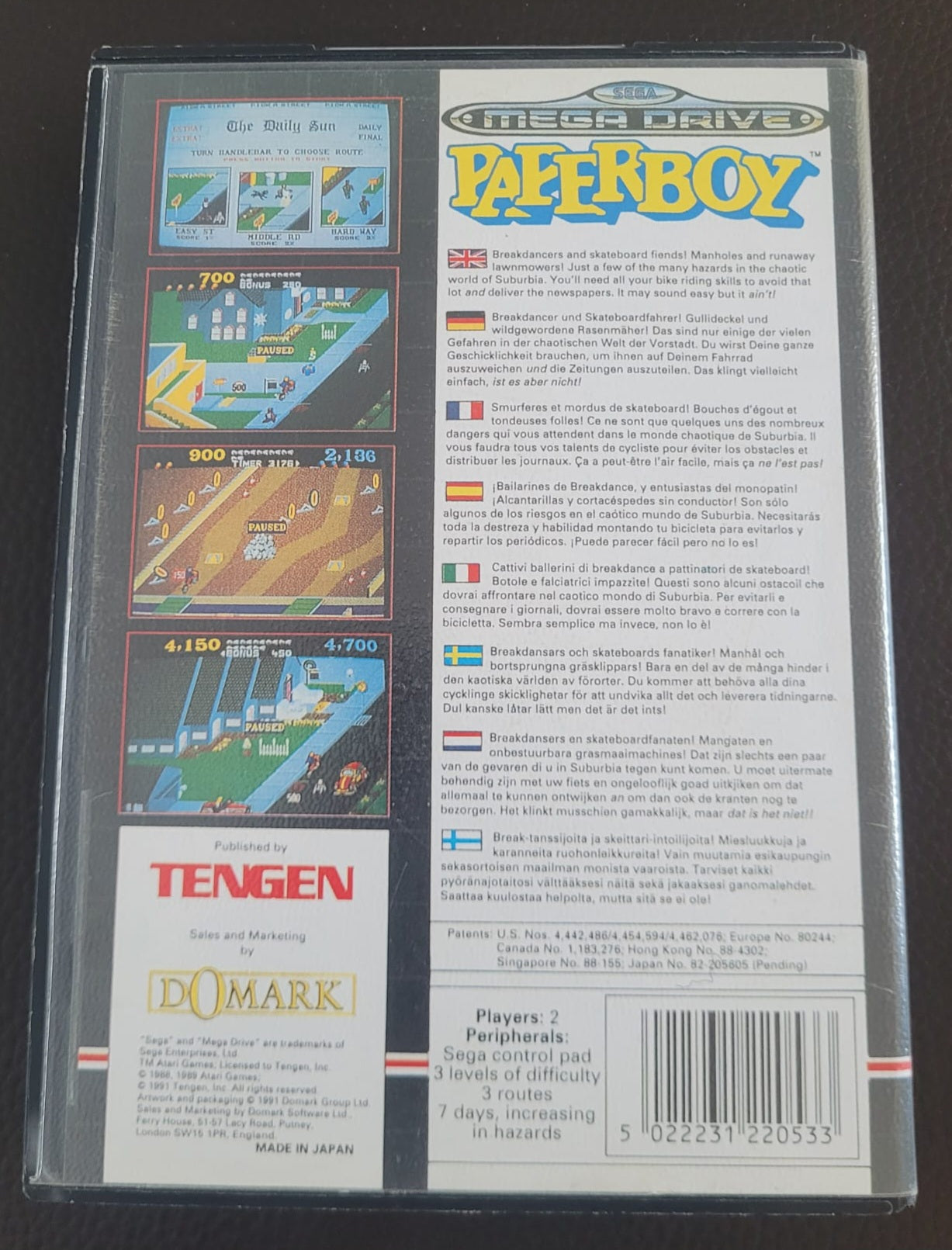 Sega Mega Drive Paperboy boxed with manual