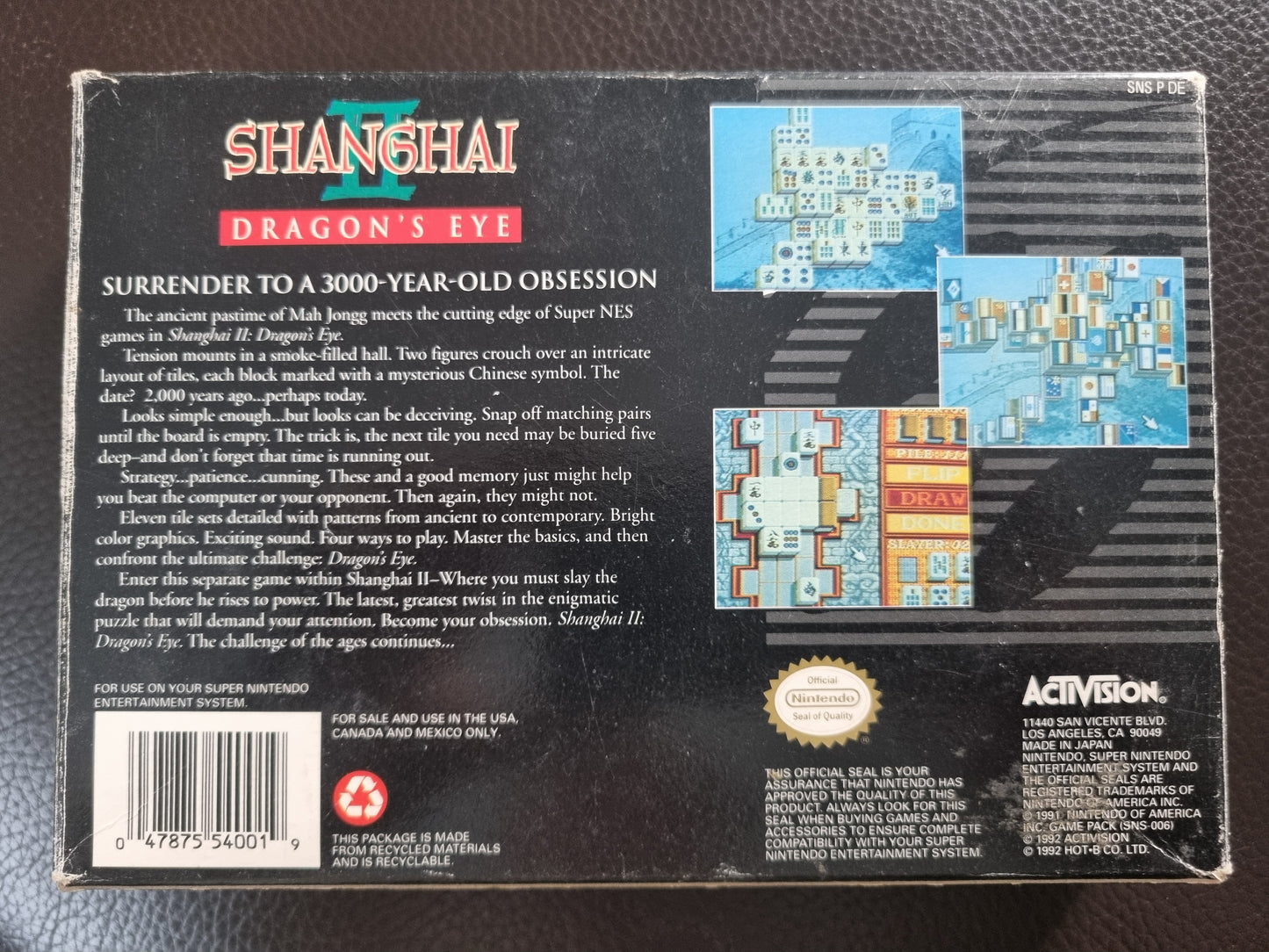 SNES Shanghai II boxed with manual - NTSC