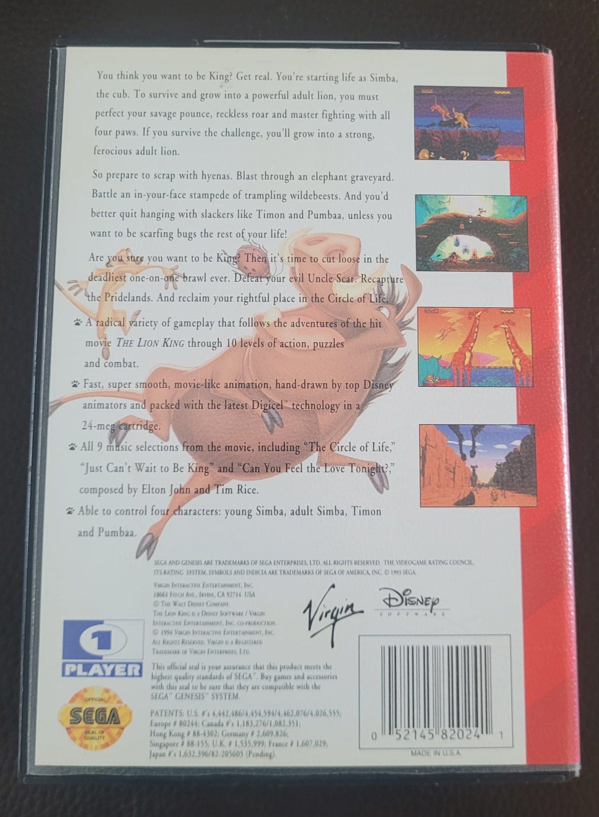 Sega Genesis Lion King boxed with manual