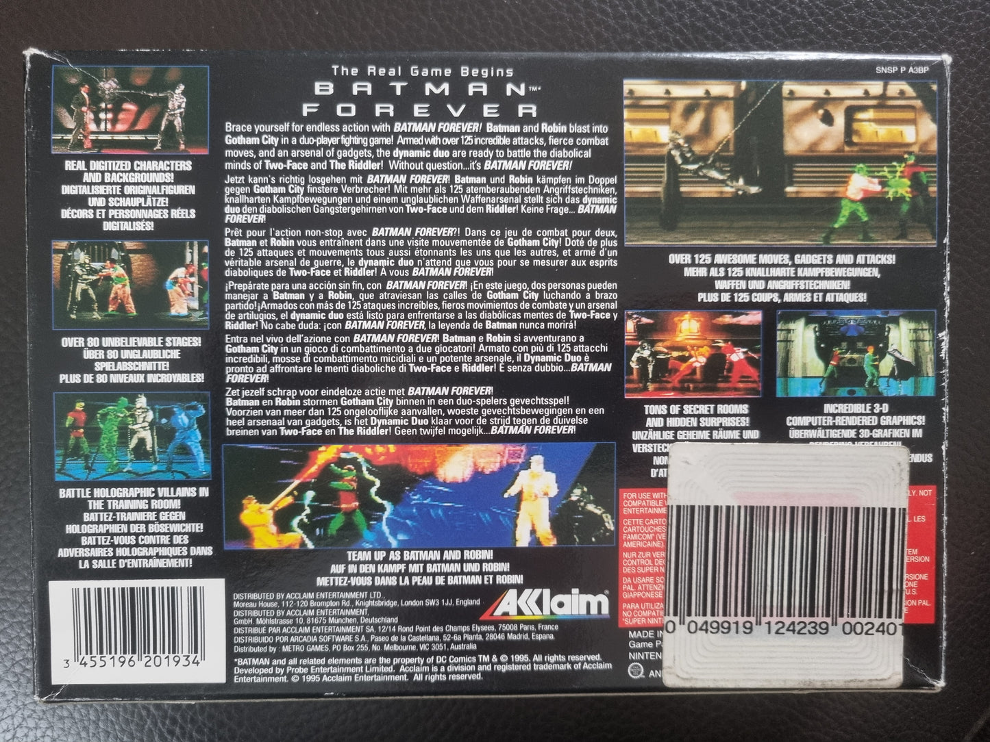 SNES Batman Forever boxed no manual