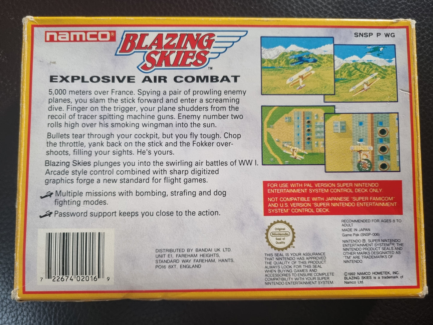 SNES Blazing Skies boxed with manual