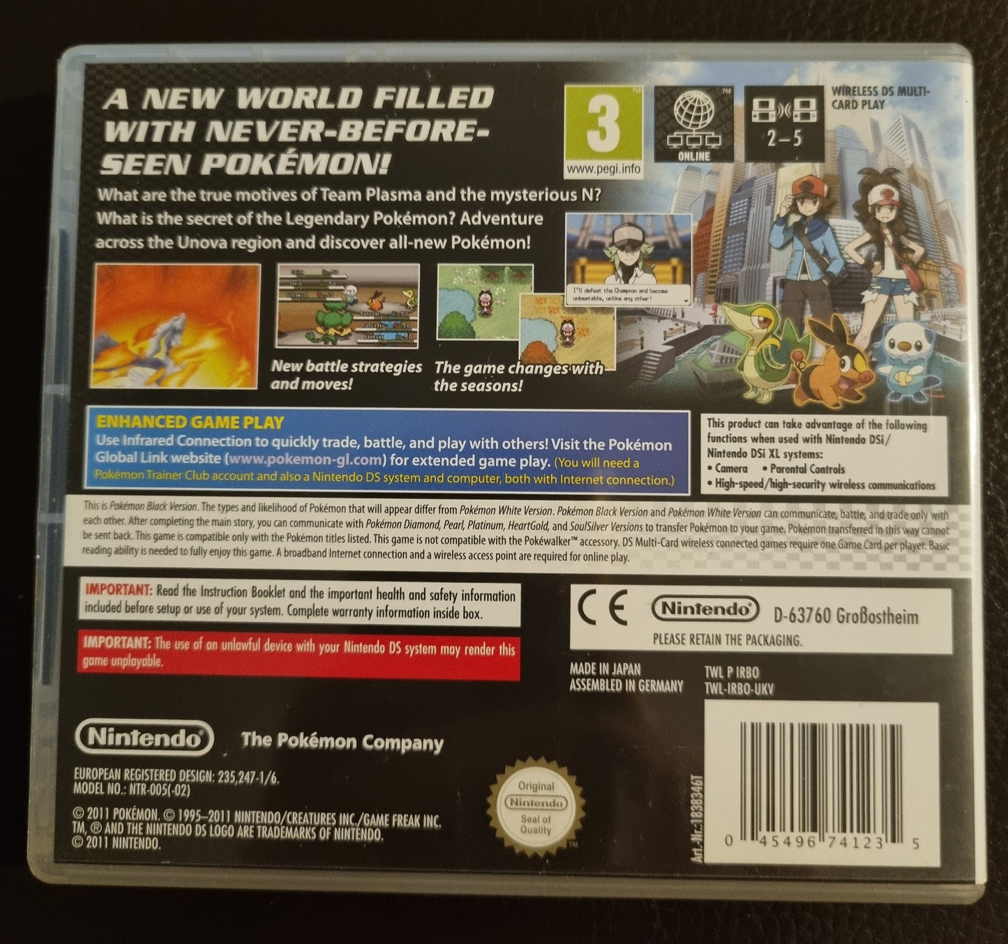Nintendo DS Pokemon Black Version boxed with manual