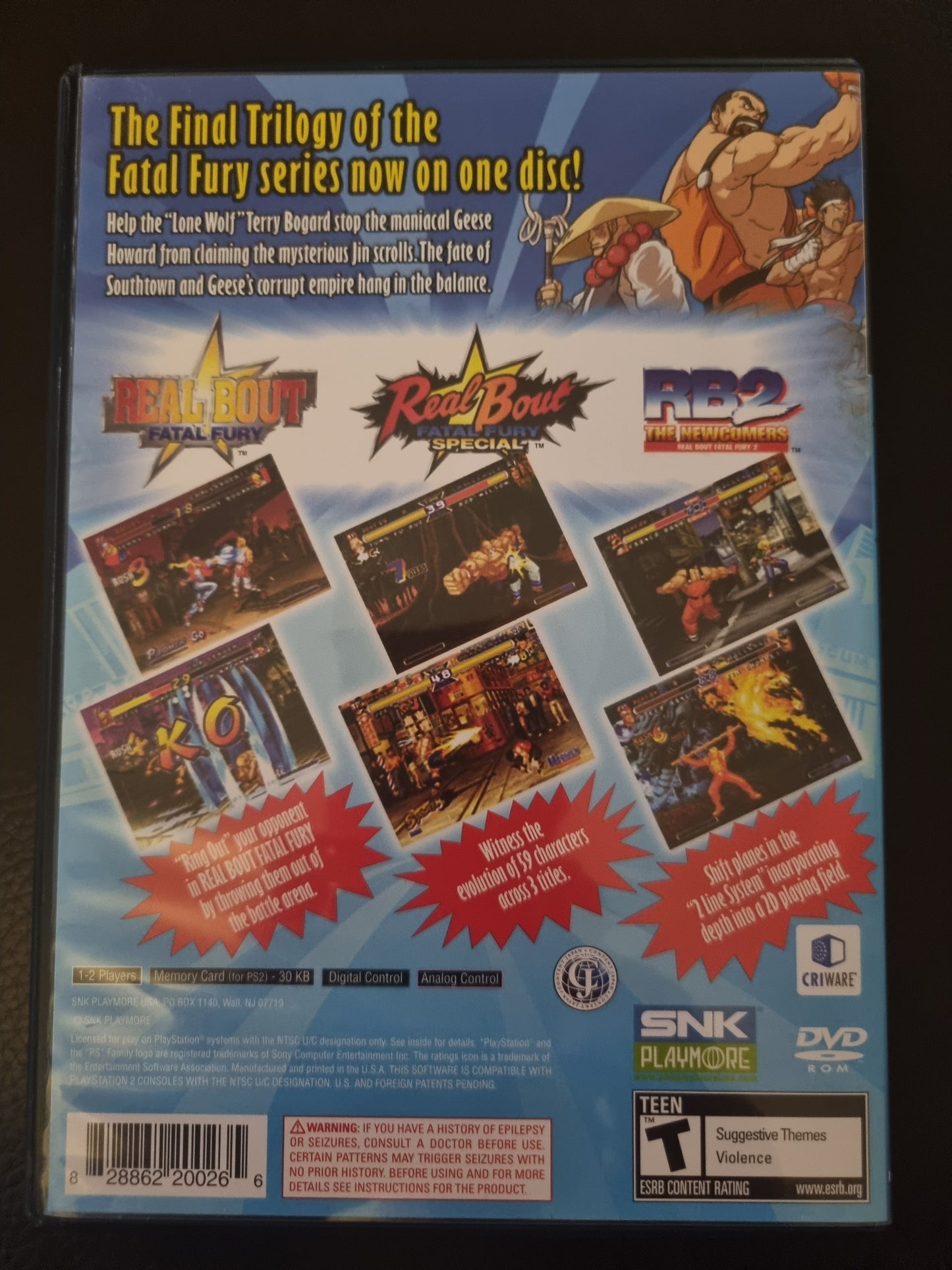 PS2 Fatal Fury Battle Archives Vol 2 boxed with manual NTSC