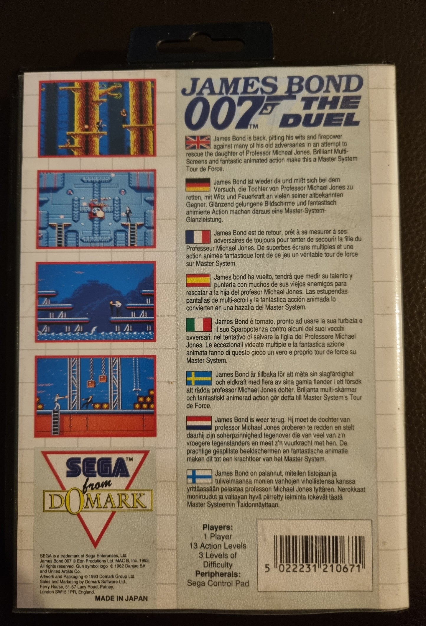Sega Master System James Bond 007 The Duel - no manual